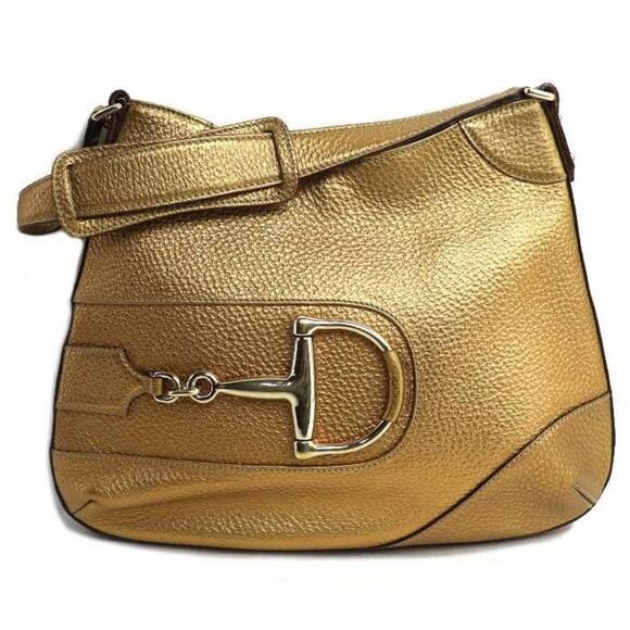 GUCCI Gold Horsebit Shoulder Bag - Picture 1 of 8